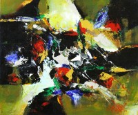 S. M. Naqvi, Acrylic on Canvas, 10 x 12 Inch, Abstract Painting, AC-SMN-016